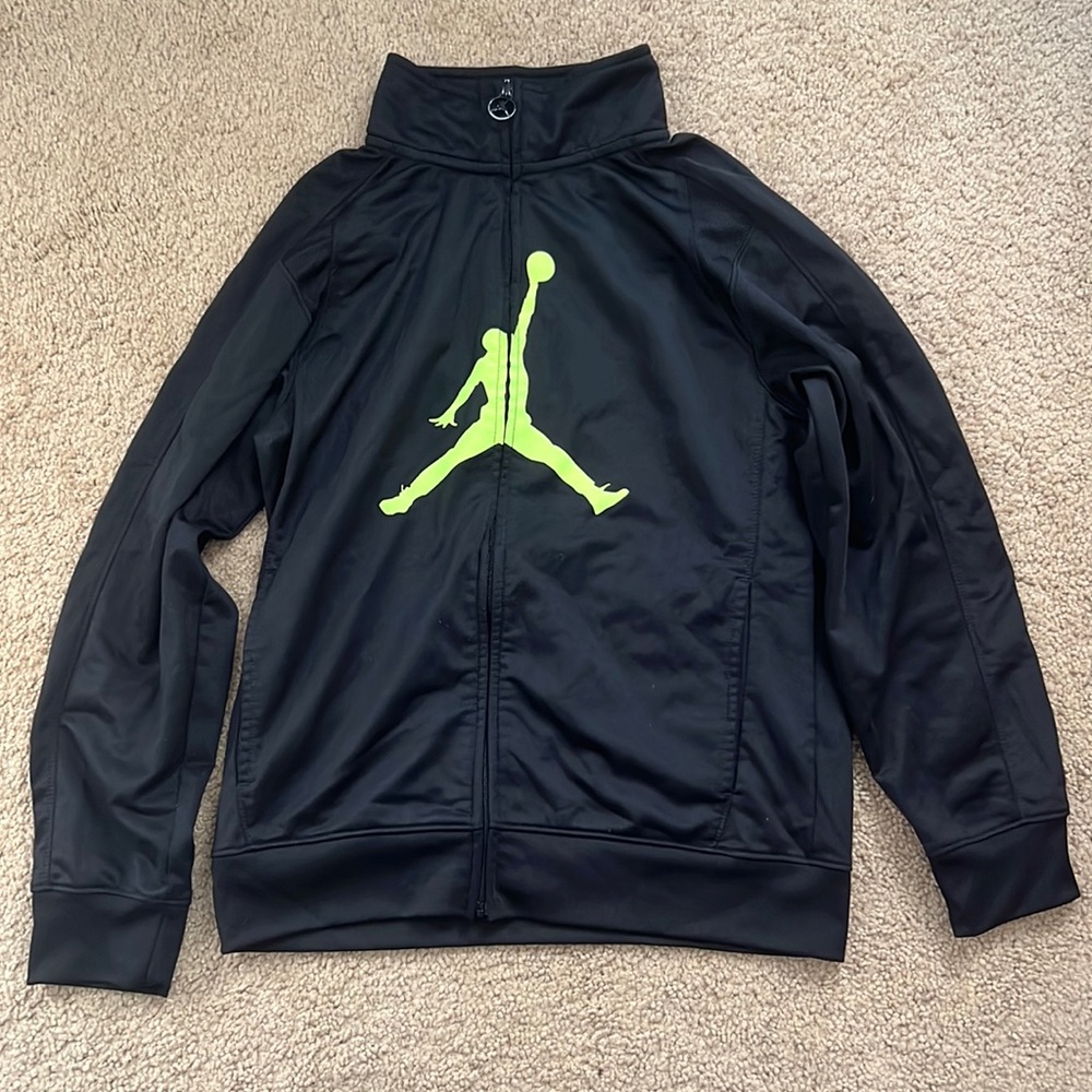 Black and lime green Jordan sweatshirt L boys